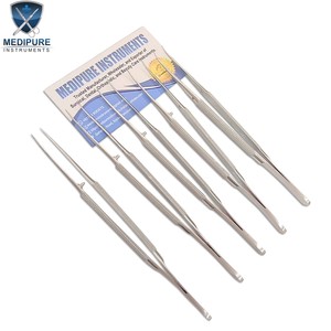Ensemble de micro-pinces de qualité supérieure, droites, courbées, dentées et non dentées, pour la microchirurgie vasculaire, la neurochirurgie, l'ORL et les instruments plastiques - Product Image 4