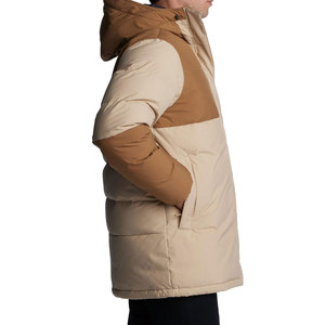 Hooded Long <b>Men</b> Parka <b>Jacket</b> Front Logo Fur Trim Thermal Insulated Design Multiple <b>Utility</b> Pockets Winter Ready Construction - Product Image 5