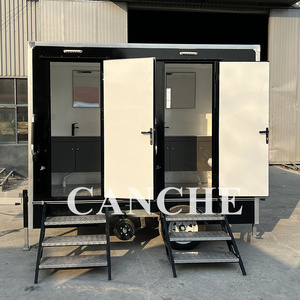 รถพ่วงเคลื่อนย้ายได้สำหรับตั้งแคมป์เคลื่อนที่ได้หรูหรารถพ่วงโถส้วมแบบพกพา - Product Image 4