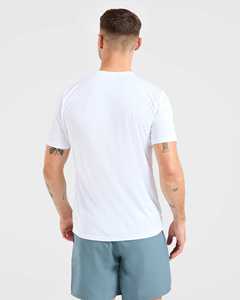 Conjunto de Camiseta y Pantalones Cortos de Verano para Hombre, Color Blanco Sólido, Tejido de Punto, 100% Algodón, Ligero, Transpirable, Informal, de Dos Piezas - Product Image 5