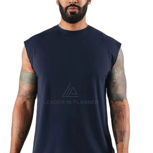 เสื้อยืดแขนกุดผู้ชายผ้าฝ้ายสำหรับออกกำลังกายฟิตเนสเพาะกาย บริการ OEM - Product Image 4