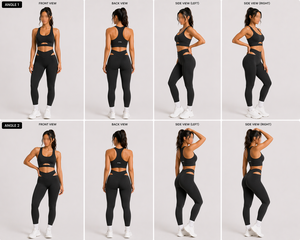 Ensemble de leggings noirs pour femmes, soutien-gorge de sport, vêtements de yoga, vêtements de fitness, vêtements de sport personnalisés, étiquette privée OEM ODM - Product Image 4