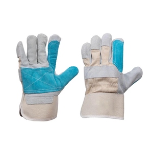 Guantes de Trabajo de Cuero Vacuno Reforzado, Certificación CE, Dorso de Algodón Perforado, Puño de Seguridad Reforzado, Duraderos, para Construcción Industrial - Product Image 3
