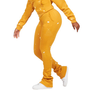 กางเกงวอร์มขายส่งสำหรับผู้หญิง กางเกงจ็อกเกอร์ผ้าฝ้ายรัดเชือกเอว ทรงเข้ารูป กางเกงแทร็คแพนท์ สตรีทแวร์แบบสั่งทำ กางเกงจ็อกเกอร์สำหรับสาวๆ - Product Image 4