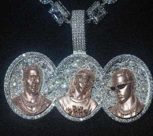 Colgante Facial 3D Personalizado |   Joyería con Incrustaciones de Moissanita VVS |   Colgante de Plata de Ley 925 con Foto Personalizada Estilo Hip Hop - Product Image 4