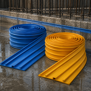 Sofuco Blue Virgin <b>PVC</b> EV200-ST Waterstop 4mm Thickness One-Side Ribbed Design Elastic <b>Strip</b> Foundation-to-Column Tunnel - Product Image 6
