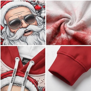Sweat-shirt élégant de Noël pour homme, imprimé rouge et blanc, décontracté, hiver, avec poche avant, coupe classique, en polyester tricoté - Product Image 4