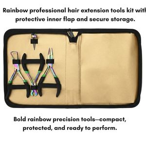 Kit d'outils professionnels pour extensions capillaires en gros – Pince à sertir plate en acier inoxydable de qualité chirurgicale, outil à boucle et crochet, fil pour perruque - Product Image 4