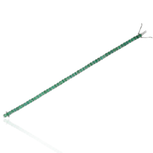 Pulsera de tenis fina de plata de ley 925 con esmeralda natural de corte ovalado, ideal para fiestas de mujer - ¡Gran oferta de fábrica! - Product Image 5