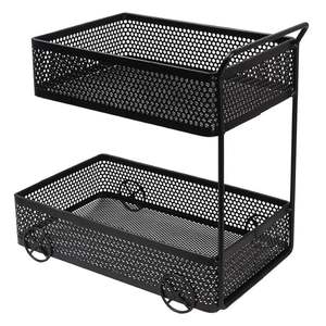 Panier de rangement en métal noir de qualité supérieure avec poignées, élégant organisateur en fil métallique pour la décoration intérieure - Product Image 3