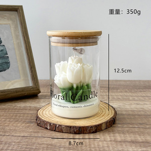 Vela Aromática de Lujo Hecha a Mano con Cera de Soja Ecológica en Frasco de Vidrio con Forma de Tulipán, Aroma para Aromaterapia, Ideal para Ramadán, Diwali y Dormitorio - Product Image 2