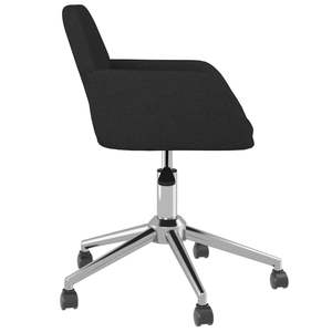 Silla de Oficina de Tela Negra 100% Poliéster con Madera Contrachapada Metálica, Duradera y Elegante - Product Image 4