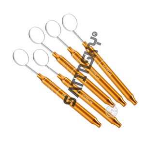 5x Simple Double Face Manuel Nettoyage & Remplissage Dents Équipement Allemand Acier Oral Care Outil Dentaire Bouche Miroir Échelle Poignée - Product Image 4