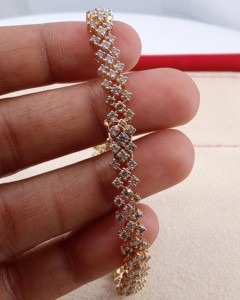 3.67 Ct Round Natural White Diamond Tennis Cluster <b>Bracelet</b> 925 Sterling <b>Silver</b> Yellow Plated Women's Fashionable - Product Image 6