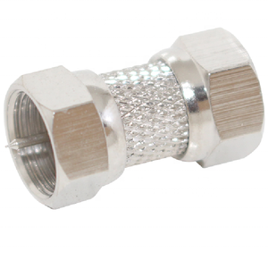 Conector Macho-F a Macho-F, Acoplador de Extensión de Cable Coaxial RG6 Recto, Adaptador de Conector Coaxial Niquelado, Paquete de Doble Conector - Product Image 4