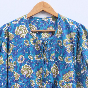 Beautiful floral Cotton Block Printed dress Dress For Casual wear Hand Block Printed Dress - Product Image 5