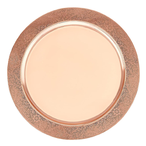 Plat de service en cuivre artisanal de luxe moderne, écologique, gravé sur mesure, résistant au lave-vaisselle, décoration intérieure classique - Product Image 3