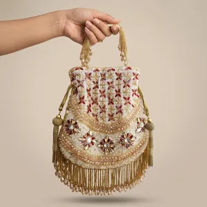 Sac à perles de qualité supérieure, sac cadeau perlé, pochette perlée élégante, sac perlé fait main, pochette de soirée perlée, sac à main perlé - Product Image 1
