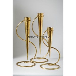 High Grade Gold Plated <b>Top</b> Quality Metal Made Candle Stand With Natural Stone Base Modern Home Hotel Decorative Accessories - Product Image 4