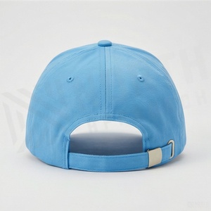 <b>Light</b> Blue 6-Panel Baseball Cap Unisex Cotton Fitted Casual <b>Hat</b> Solid Color Adult Size 58-60CM - Product Image 2
