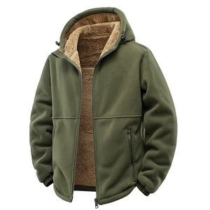 Men's Vintage Embroidered Casual Autumn <b>Winter</b> Windproof Hooded Fleece <b>Jacket</b> Regular Sleeved Warm Zipper Rabbit Stand Direct - Product Image 4