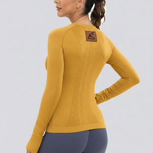 2024 High Quality Breathable <b>Compression</b> <b>Shirt</b> for Men Custom Logo Casual Solid Pattern Long Sleeve with O-Neck - Product Image 2