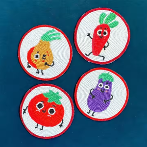 Posavasos de Vidrio con Cuentas Estilo Dibujos Animados, Impermeables, para Decoración de Bodas, Artesanía - Product Image 1