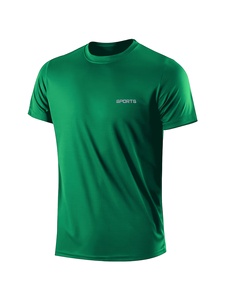 OEM Custom Cotton <b>Polyester</b> Blend Knitted Vintage Crew Neck <b>T</b> <b>Shirt</b> Short Sleeve Regular Fit Casual Plain Tee for Mens Fashion - Product Image 1