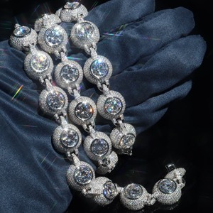 Mens Moissanite Bracelet 925 Silver Round <b>Link</b> Diamond Tennis chain Iced Luxury <b>Jewellery</b> Gift Custom Statement Bracelet - Product Image 6