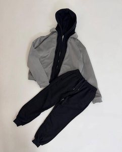 Conjunto Deportivo de 2 Piezas para Hombre HANANZA APPAREL, con Capucha y Bloques de Color, 100% Algodón, Chaqueta con Cierre y Pantalones Jogger con Cordón, Estilo Casual para Otoño - Product Image 4