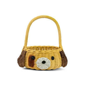 Cesta de Mimbre Hecha a Mano con Forma de Cara de Cachorro, con Asa, Organizador de Juguetes para el Hogar, Hotel, Guardería, Decoración Infantil - Product Image 1