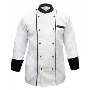 เสื้อโค้ทเชฟแบบติดกระดุมสำหรับใส่ในบาร์และแจ็คเก็ตเชฟยูนิฟอร์มผ้าทอลายทแยง - Product Image 1