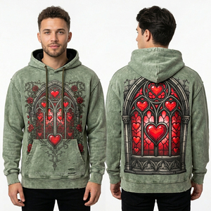 Sweat à capuche zippé de luxe pour homme avec strass, motif squelette personnalisé, style streetwear Y2K, coupe oversize, en molleton, fournisseur - Product Image 2