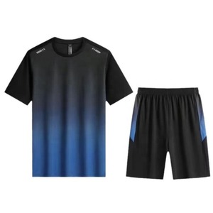 ชุดเซ็ตเสื้อผ้าผู้ชายสองชิ้น แขนสั้น สีพื้น พร้อมโลโก้แบบกำหนดเอง - Product Image 6