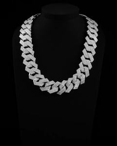 Cadena de Lujo con Eslabones Cubanos, Plata 925 con Baño de Rodio, Moissanita de Corte Redondo, Unisex, para Hip Hop, Fiestas y Uso Diario - Product Image 6