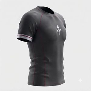 Nueva Camiseta de Rashguard Cómoda para MMA, Transpirable, de Secado Rápido, con Diseño de Cuello Redondo y Estampado por Sublimación, en Spandex/Poliéster, para Hombre, de RIVIAN ATLANTIC - Product Image 4