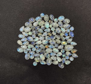 <b>Rainbow</b> Moonstone Mix Shape Cabochon Loose Gemstone Lot 5-9 MM Natural <b>Rainbow</b> Moonstone Gemstone For Handmade Jewelry Making - Product Image 4
