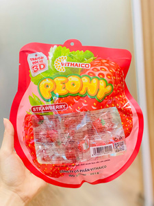 Bonbons gélifiés aux fruits 3D, fraises, 150g |   Fabricant vietnamien, prix de gros, emballage privé, OEM, ODM - Product Image 2