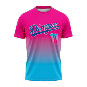 Maillot de baseball personnalisé unisexe à col ras du cou, respirant, séchage rapide, anti-bactérien, impression par sublimation, broderie - Product Image 1