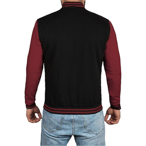 Wholesale Custom Logo Chenille Embroidery Patch Baseball Jackets for <b>Men</b> Stand Collar Vintage Letterman Style by Pakistan - Product Image 4
