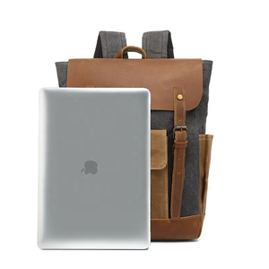 Wholesale Large Oil <b>Wax</b> <b>Canvas</b> Leather Backpack Waterproof Retro Travel School Sport Bag Men Laptop Backpack High Quality OEM Cu - Product Image 1