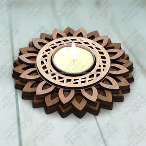 Soporte de luz en T de bambú ecológico hecho a mano para decoración sostenible del hogar y uso de regalos - Product Image 3