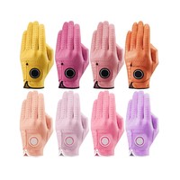 Accesorios de Golf de Diseño OEM para Hombre, Guantes de Golf de Cuero, Guantes de Golf Marrón y Blanco Carbretta