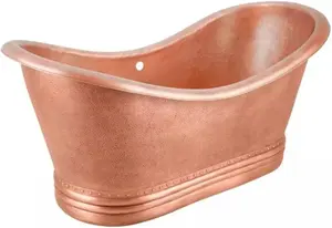 อ่างอาบน้ำทองแดงแท้เกรดพรีเมียม ดีไซน์คลาสสิคแบบโบราณ พร้อมขาตั้งทรงกรงเล็บ - Product Image 4