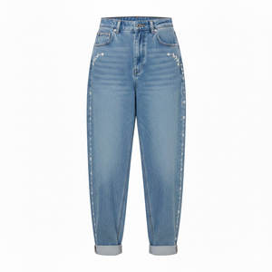 Jeans en denim baggy pour femmes, coupe décontractée, service OEM, conçus pour le confort, style tendance et tenues décontractées. - Product Image 1