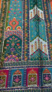 Exclusive Crepe Position Sequence Embroidery Fabric - Fancy Designer <b>Sequins</b> Work <b>Material</b> for Suits, Sarees & Ethnic Garments - Product Image 4