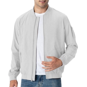 Wholesale Custom Logo Men's Polyester Stand Collar Casual Winter Bomber Jacket Windproof Breathable with Zipper Closure - Product Image 3