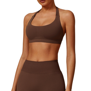 STIMULATE SPORTS WEAR Soutien-gorge de sport pour femme sans couture, respirant, écologique, léger, simple, en Spandex/Polyester, avec logo frontal, haute performance - Product Image 3