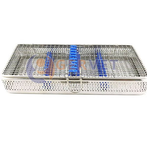 Cestas de malla de acero inoxidable con inserto de silicona, recipientes y cestas de esterilización, cesta de malla oftálmica con tapa - Product Image 5