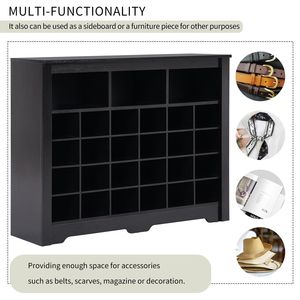 Mobile scarpiera moderna di alta qualità con design elegante e 24 scomparti, base curva, versatile credenza contenitore - DI TENDENZA - Product Image 5